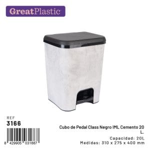 20 LT BALDE LIXO C/ PEDAL CIMENTO