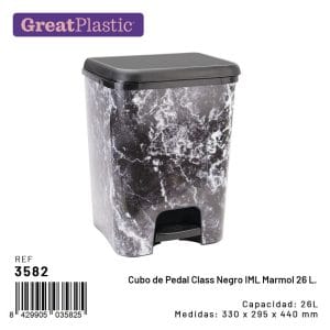 26 LT BALDE LIXO C/ PEDAL MARMORE