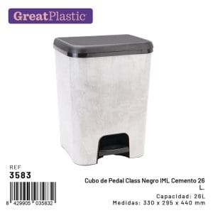 26 LT BALDE LIXO C/ PEDAL CINZENTO